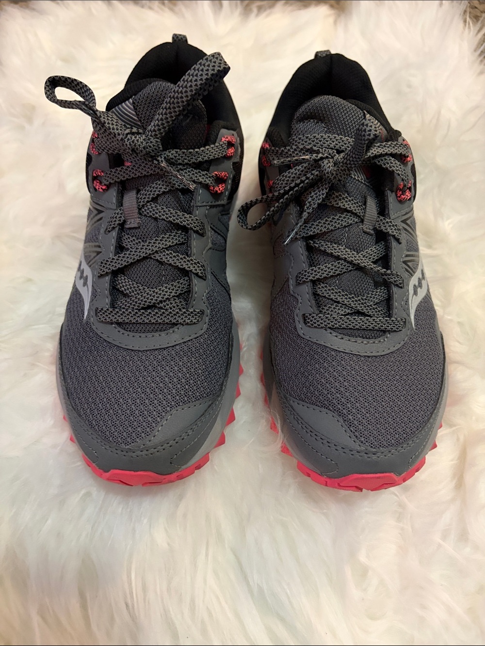 Saucony Grey and Pink Trail Running Shoes